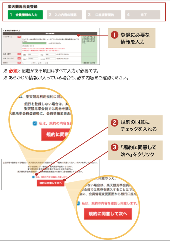 登録に必要な情報を入力