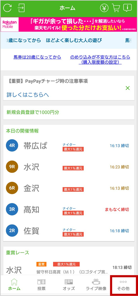 その他を選択
